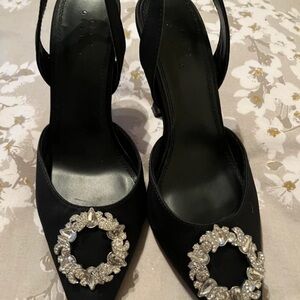 ASOS Black Heels with Silver Accents
